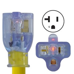 Conntek 14960 Rv 3-Feet Y Cable Adapter Rv 30A Plug To 2 U.S 3 Prong