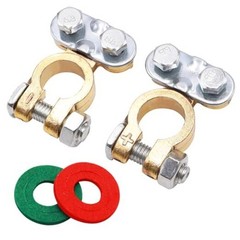 Battery Terminal Set with Anti-Corrosion Washers, Positive 1Pair silver