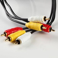 18ft gold plated 3 RCA composite av audio video cable ( L + R + V ) male to male