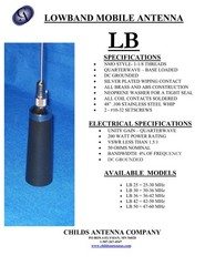 Low Band Mobile Antenna, 50-60 mhz, NMO threads, DC grounded, 48″ whip, 1/4 wave