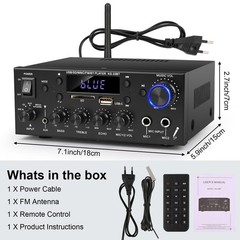 Stereo Audio Amplifier, 2 Channel 500W Bluetooth 5.0 Home Audio Stereo Receiv…