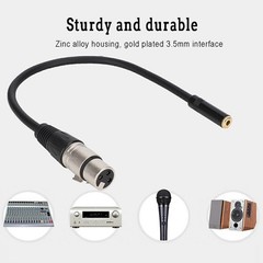 3.5MM Female to XLR Female Zinc Alloy 3.5MM Interface Audio Adapter Cable Patch