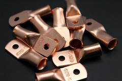 COPPER BATTERY LUGS RING TERMINALS #10 1/4 5/16 3/8 1/2 CRIMP SOLDER AWG LOT