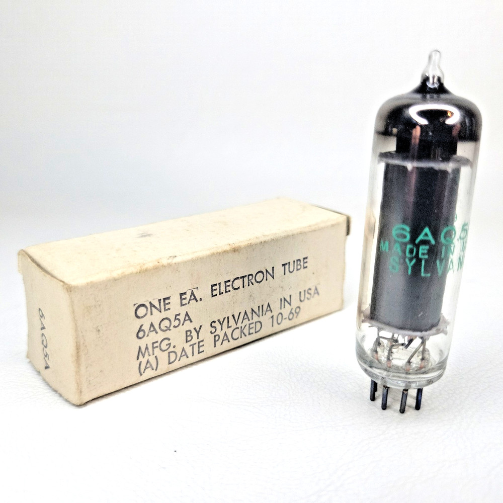 NOS Sylvania 6AQ5A Vacuum Tube (A) 10-69 Military Spec Box Packed Vietnam Era