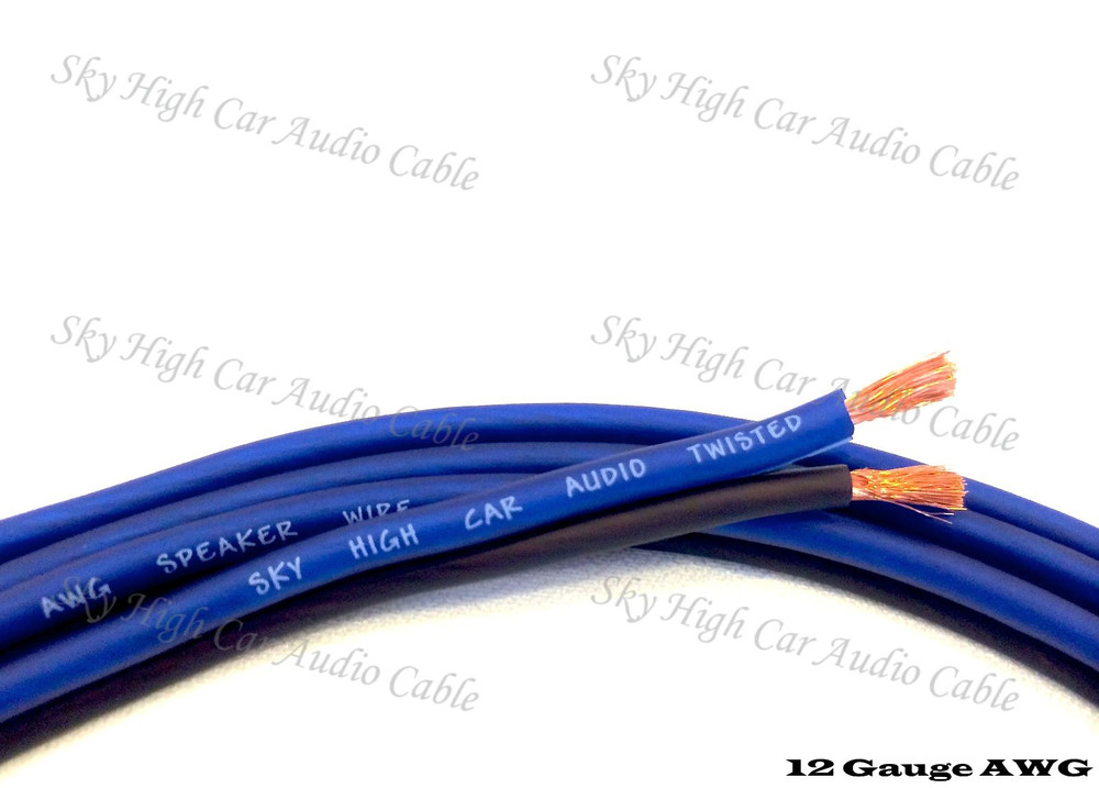 10′ feet TRUE 12 Gauge AWG BL/BK Speaker Wire Car Home Audio ft GA