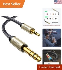 Durable 1/8 to 1/4 Guitar Stereo Cable – Braided with Gold-Plated Connectors