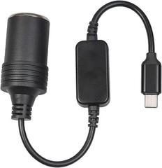 USB C Male to 12V Car Cigarette Lighter Socket Female Converter Cable, USB to…