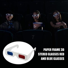 QIANCAIWANG 5 Pack 3D Paper Glasses for 5.7 x 5.12 x 1.5 inches, Blue Red
