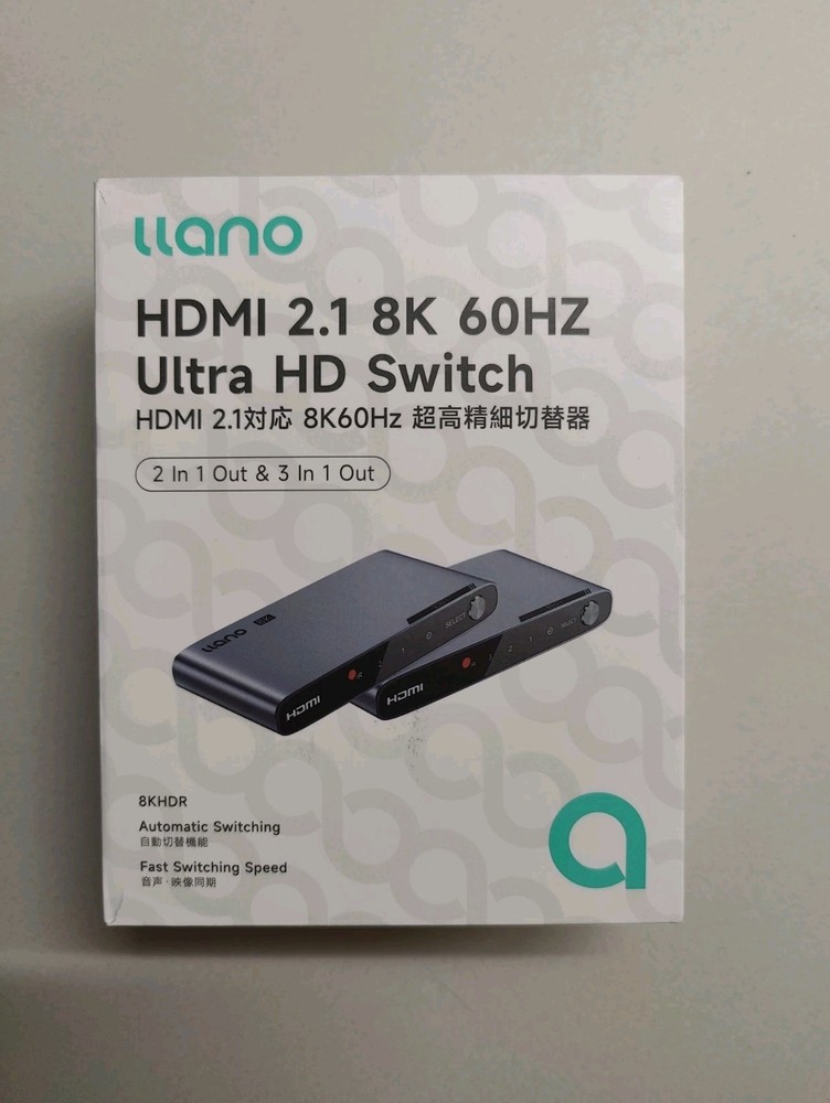 llano HDMI 2.1 Switch 3 in 1 Out, 8K@60Hz with Remote, 4K@120Hz/240Hz, VRR, HDR1