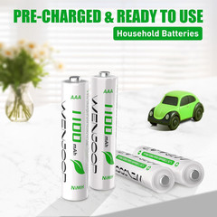 Rechargeable AAA Batteries 16 Pack, 1100 Mah High Capacity Nimh AAA Rechargeable