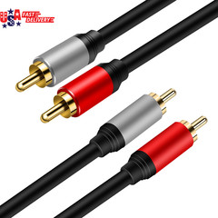 2RCA to 2RCA Cable 10Ft, Gold-Plated 2 RCA Male to 2 RCA Male Stereo Audio Cable