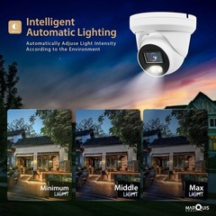 H Series 8MP 4K IP Camera PoE Turret Color Night Vision Outdoor w/ audio 2.8mm