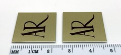 AR Acoustic Research Speaker Badge Logo Emblem Turntable PAIR 22mm Square