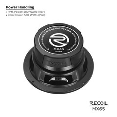 Pro Audio Speakers 6.5 2 Way Coaxial 560W Pair Water Resistant MX65 RECOIL