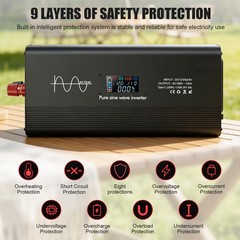 20000W Pure Sine Wave Car Power Inverter 12/24V DC to 110V 120V AC 60HZ US Stock