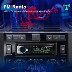Single 1 DIN Car Stereo Radio MP3 Player Head Unit Audio Receiver BT FM AUX USB