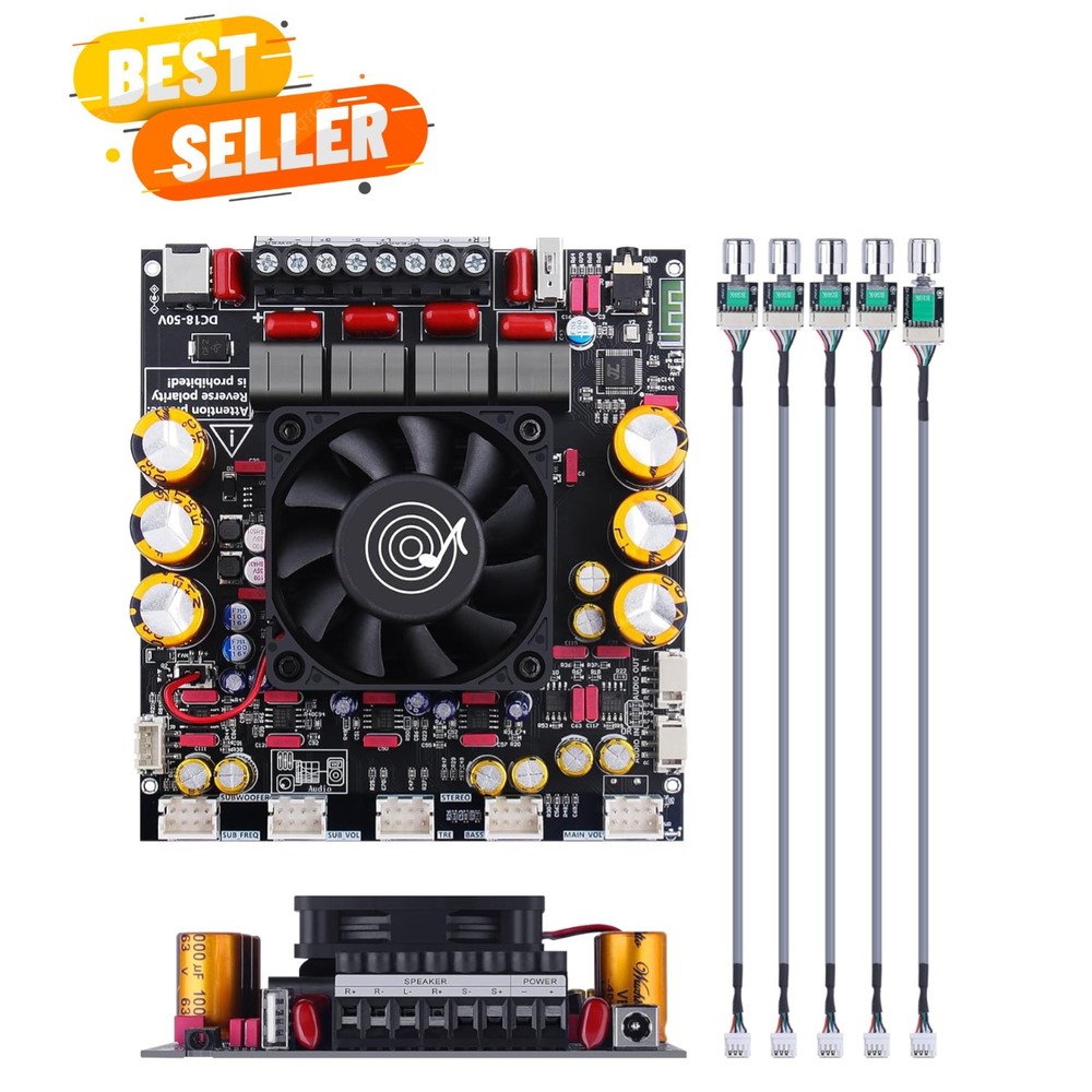 2.1 Channel Bluetooth Amplifier Board, 300W x2 Stereo Class D Home Audio Amp …