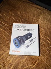 NEW Rexing – 120W Vehicle Quick Charger with 2 USB-C & 1 USB Port Compatible