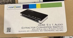 FosPower 5×1 HDMI Switch Audio Extractor, Optical Out, 4K 3D ARC