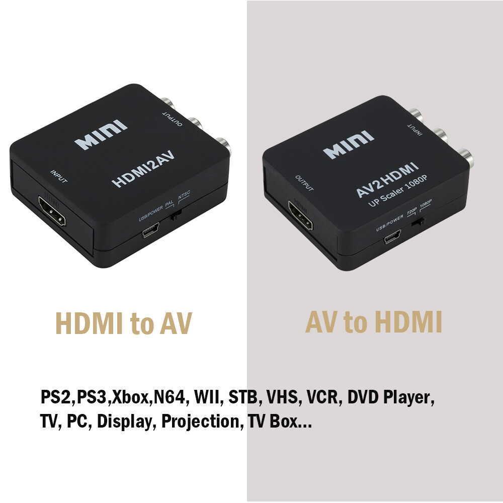 2 HDMI to AV RCA to HDMI Converter RCA AV to HDMI Converter Video Audio Adapter