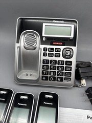 Panasonic KX-TG994SK DECT 6.0 Bluetooth 4-Handset Cordless Phone Bundle