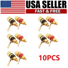 10Pcs 4mm Banana Plug Socket Connector Amplifier Speaker Terminal Binding Post