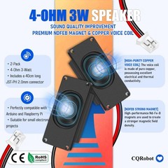 CQRobot Miniature Loudspeaker 3 Watt 4 Ohm Passive Enclosed 70mm*31mm, black