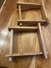 low profile tilted speaker stand wood pair unfinished rustic oak