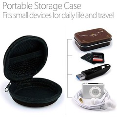 Earphone Case MAS CARNEY Headphone Earbud Hard Protective Round, Purple