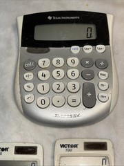 (5) Used WORKING Calculators Texas Instr TI-1795SV, Victor 700, Ativa 12 Digit