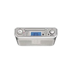 ELITE PKCR2713AMZ Under Counter CD Player with Clock Radio and Bluetooth, Silver