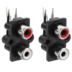 Brand New 2PCS RCA Female Socket Panel Mount Connector for Left & Right Audio