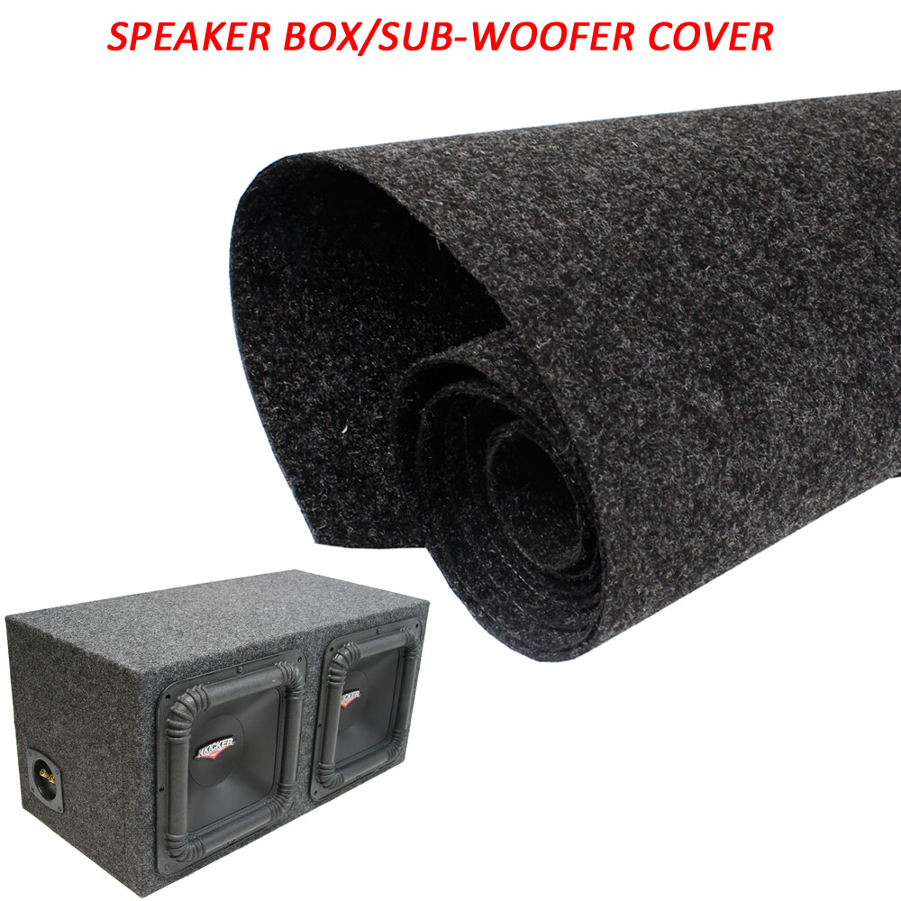 Sub woofer Enclosure Cabinet Speaker DJ Box Cover Carpet Wrap Charcoal 45″x78″