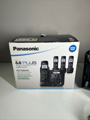 Panasonic KX-TG6644B DECT 6.0 Cordless Phone 4 Handsets Answering Speaker