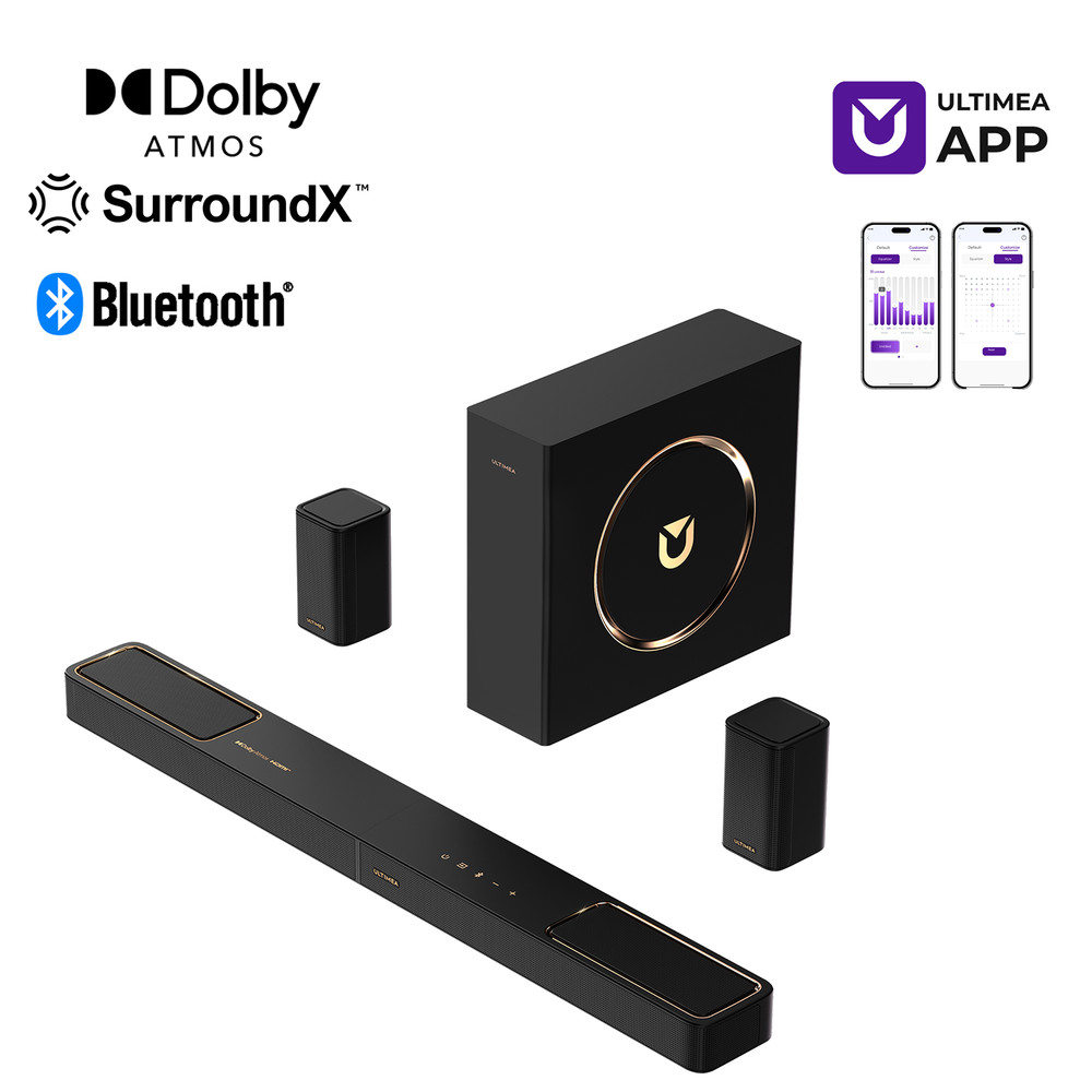 ULTIMEA 5.1.2 Soundbar w/ Dolby Atmos, Surround Sound System for TV Skywave F40