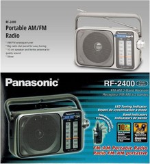 New Panasonic RF-2400D AM/FM Portable Radio Battery or AC Emergency Radio Silver