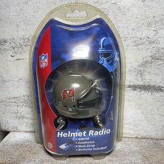 NFL Tampa Bay Buccaneers AM/FM Mini Helmet Radio Earphones Batteries Included!