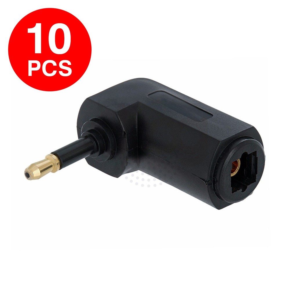 10 Pack Toslink Female to Mini Male 90 Degree Optical Audio Adapter Right Angle