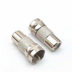 2PCS-RCA Female Jack to F-Type Male Plug Coax Adapter Radio Connector RG59/6 US