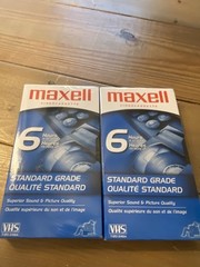 2X MAXELL VHS 6 hours T-120 Tape Standard Grade Video Cassette Factory Sealed
