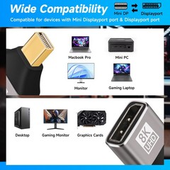 8K 1.4 Mini DisplayPort to 2 Pack, DP (Male) (Female)
