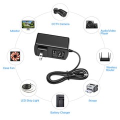 ZOSI AC100-240V DC 12V 2A CCTV Security Camera Power Supply Adapter US Plug