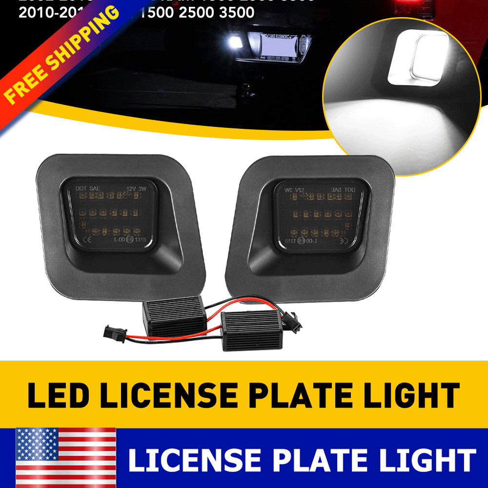 For 2010-2018 RAM 2500/3500 6000K White LED License Plate Light Super Bright USA