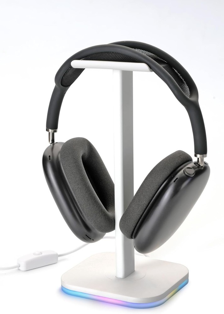 Universal Headphone Stand Aluminum Alloy Desk Headset Holder for Gaming RGB Ligt