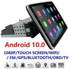 Single 1 DIN Rotatable 10.1inch Android Touch Screen Car Stereo Radio GPS Wifi