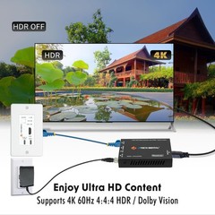 J-Tech Digital 4K HDMI & USB C Extender Over Single Cat5 5e 6 7 Cable, Up to…