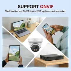 VIKYLIN 8MP 4K Full Color Night Vision IP Camera Built-in Microphone IP67 WDR