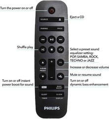 Philips FX10 Bluetooth Stereo System For Home With CD Player. MP3, USB, FM Radio