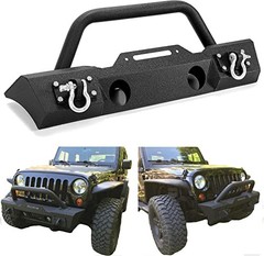 Stubby Front Bumper Compatible With 2007-2024 Jeep Wrangler JK JL Style1