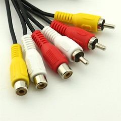 50cm 3 RCA Male Jack to Female Audio Composite Extension Video Adapter Cable DVD